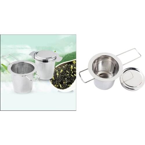Premium Tea Infuser Tea Filter Mesh Strainer w/ Lid for Brewing Loose Leaf