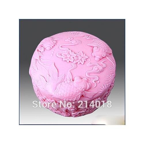 Soap Mold Fishes and Good Wishes Detail of High Relief Sculpture Good Quailty Handmade Soap Molds New Arrival 2D Silicone Moulds
