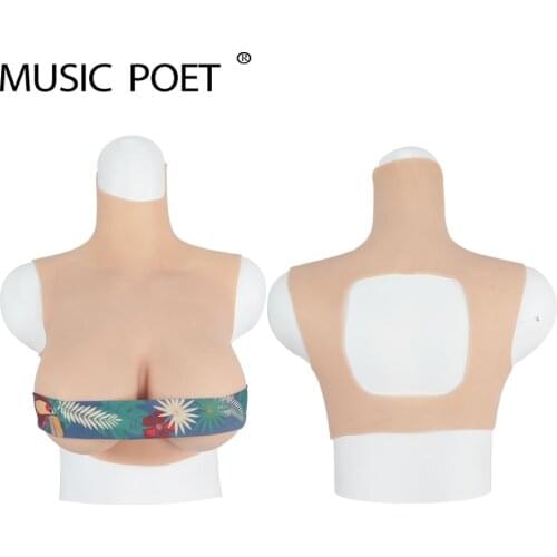 MUSIC POERT Realistic Silicone Crossdressing Huge Fake Breast Forms Boobs for Crossdressers Drag Queen Shemale Crossdress