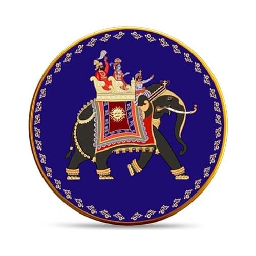 Majida Service Plate 6 Pieces 25 Cm Elephant Blue