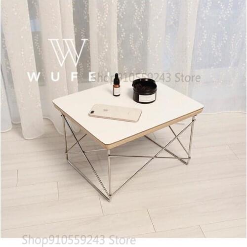 Nordic Side Table Sofa Corner Table Small Apartment Simple Small Square Table Sofa Side Table Bedroom Coffee Table Iron Living R