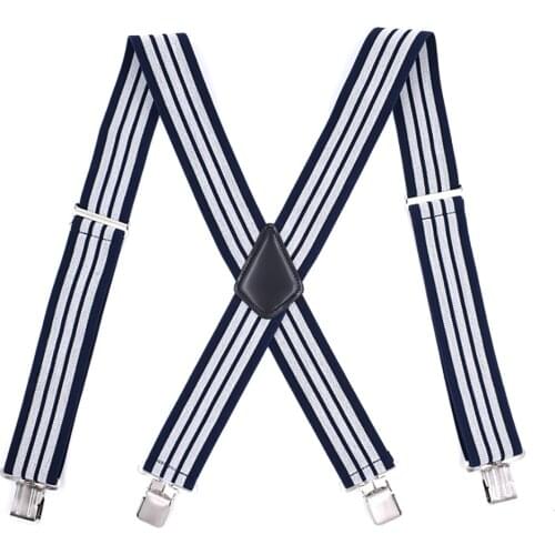 Heavy Duty Large Size Mens Suspenders Braces for Work Adjustable Elastic Trousers Pants Straps Belts X Back Strong Metal Clips