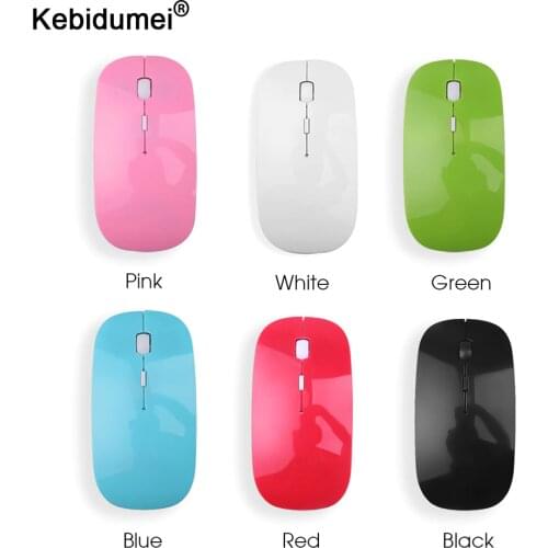 Kebidumei Ultra Thin USB 2.4Ghz Wireless Mouse Optical Gaming Slim Receiver Computer For Apple Mac Laptop Power Switch Mice