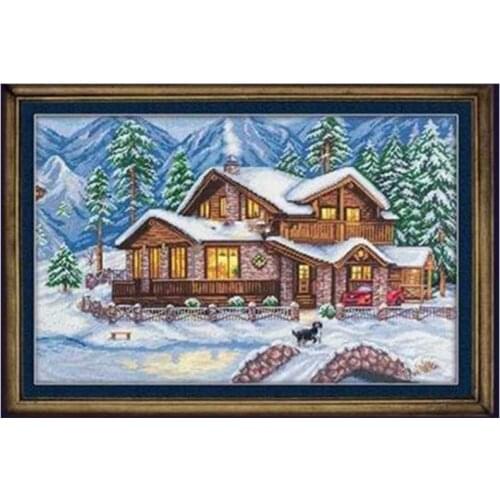 Mountain hut patterns Counted Cross Stitch 11CT 14CT 18CT DIY Chinese Cross Stitch Kits Embroidery Needlework Sets