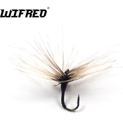 Wifreo 8PCS #12 Light Grey Umbrella Reverse Hackle Tenkara Fly Fishing Flies