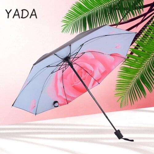 YADA Design Creative Flower Pattern Fold Rainy Umbrella For Women Anti-UV Rainproof Sun UV Protection Parasol Umbrella YS200039