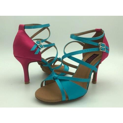 8.5cm heel Latin Dance Shoes For women Salsa shoes pratice shoes comfortable latin shoes 6209BLRS low heel high heel available