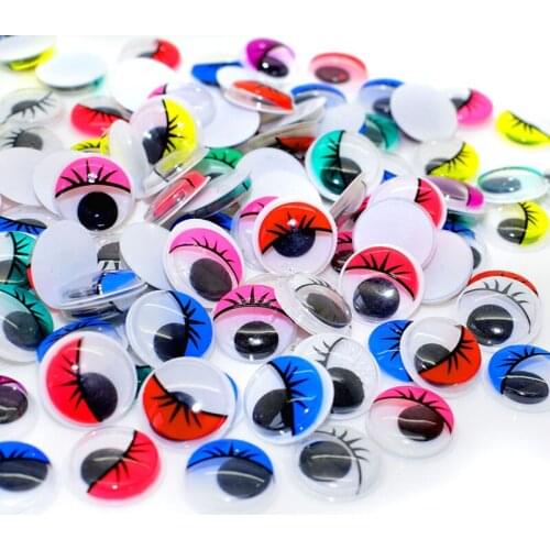 100pcs Round Hot Sell With the Eyelashes Eye Activities Moving Eyes Plastic Eyes For Doll Toy/Scrapbook Handmade DIY Crafts