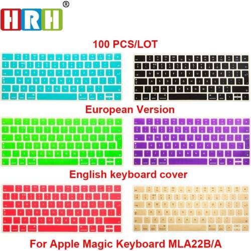 HRH 100pcs New EU/UK Keyboard Cover Silicone Skin for Apple Magic Keyboard MLA22B/A European/ISO Keyboard Layout Silicone Skin