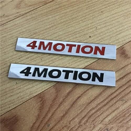1X 4 MOTION Black Red Auto Car Metal 4MOTION Rear Emblem Badge Sticker Decal For Golf Polo Tiguan Bora