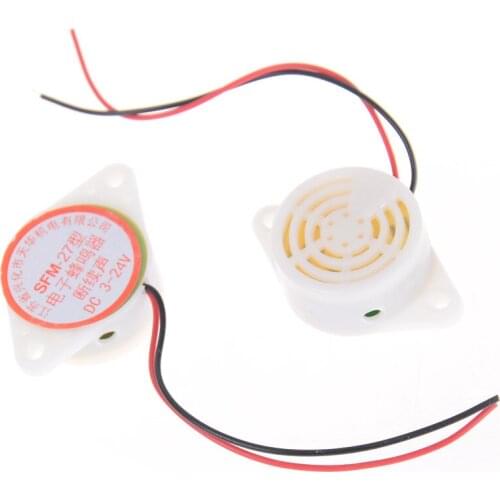 2PCS Electronic Buzzer Sounder White SFM-27 DC 3-24V 90DB Intermittent Beep Alarm