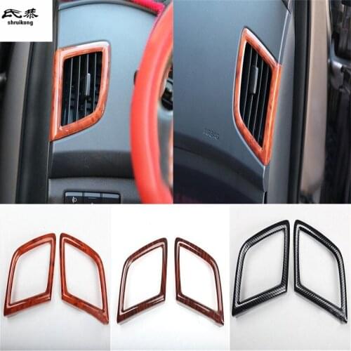 2pcs/lot ABS Carbon fiber or wooden grain front both sides air conditioning outlet decoration cover for 2015-2017 Hyundai CRETA