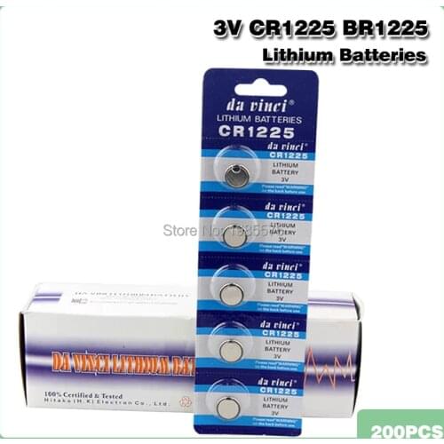 200pcs CR1225 Button Batteries LM1225 BR1225 KCR1225 Cell Coin Lithium Battery 3V CR 1225 For Watch Electronic Toy Remote