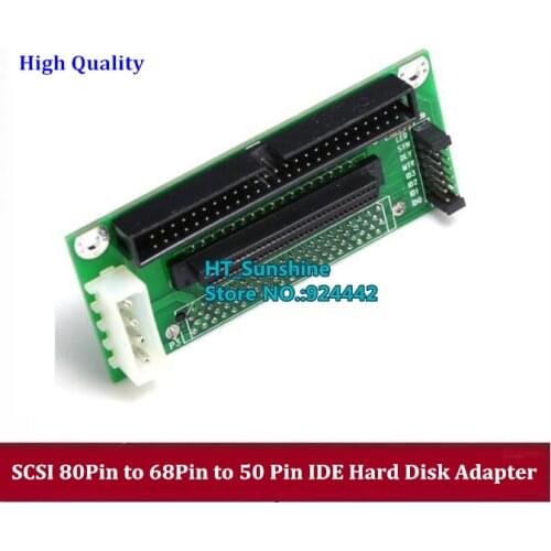 Wholesale SCSI SCA 80 Pin to 68 Pin to 50 Pin IDE Hard Disk Adapter Converter Card Module Board Card For Hard Disk 1pcs/lot