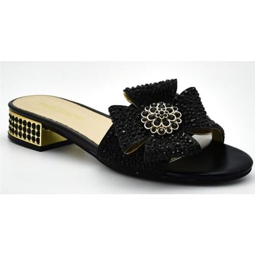 Italian Designer Women Shoes Low Heel Rhinestone Wedding Shoes Luxury Sandals Women Slip on Pumps Women Shoes for Party