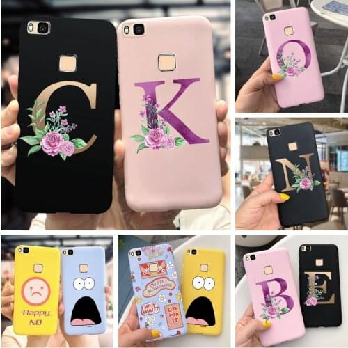 For Huawei P9 Lite 2016 Case Soft Silicon Back Cover Flower Letters Phone Cases on For Huawei P9 Lite VNS-L31 L21 L22 L23 Bumper