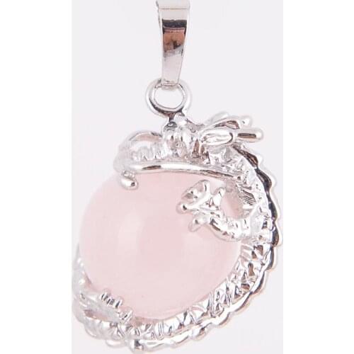 Natural Stone Dragon Claw Pendants for Necklace Pink Quartz Tiger Eye Lapis Lazuli Green Aventurine for Women Jeweller D570-D573