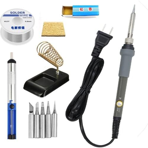 Household temperature adjustable EU electric soldering iron 220V welding repair electrical circuit board set US 110V solder gun