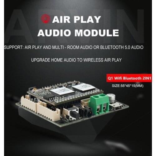 Smart Audio Receiver WiFi Bluetooth 2-in-1 Model WiFi Audio Receiver Module Airplay DLNA Analog Output With I2S