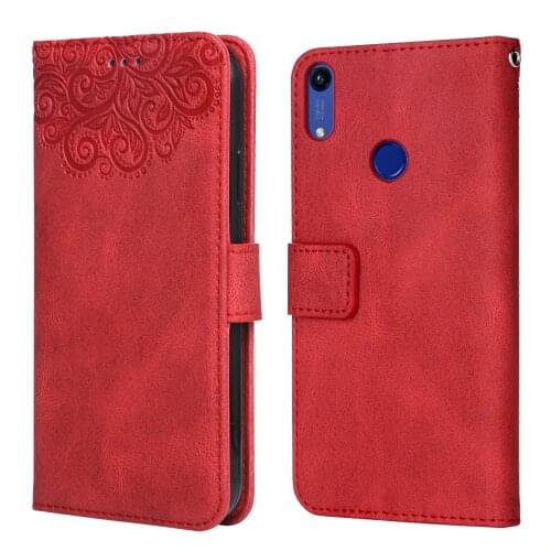 For Huawei Honor 8A Flower Embossing Case JAT-L29 8A Wallet Flip Leather Case for Huawei 8A Cover