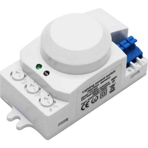Microwave Sensor Switch 5.8GHz HF 220V Radar Sensor Switch 360 Degree Radar motion Sensor Light Switch Body Motion Detector
