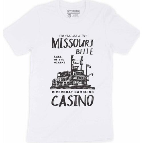 Ozark Lake Riverboat Gambling Casino Missouri Belle Mens T-Shirt Show Marty Birthday Gift Mens Tee Cotton T-shirt