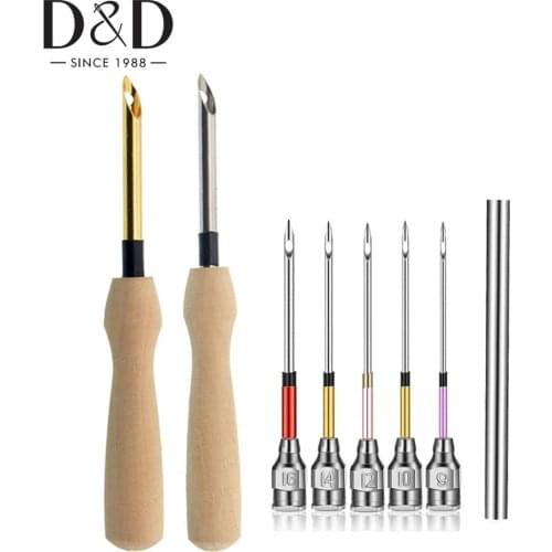 Punch Needle Embroidery Kits Wooden Yarn Punch Needles Crochet Knitting Embroidery Pen DIY Craft Stitching Applique Sewing Tools