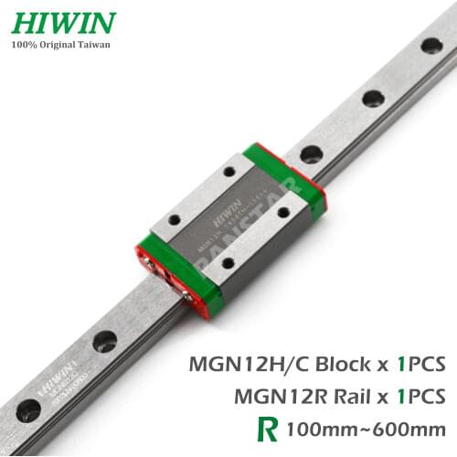 HIWIN Stainless Steel 12mm MGN12 Rail L=100 200 250 300 350 400 450 500 600 mm linear Guideway With MGN12C or MGN12H Carriage