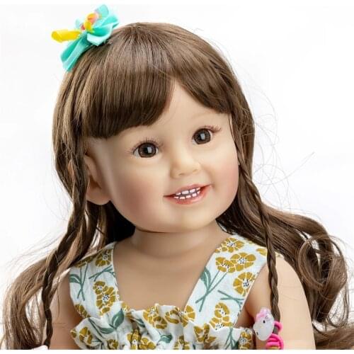 New Brown Curly Hair Wig for 22inch Reborn Dolls, Long Curly Hair for 48-55cm Silicone Reborn Baby Doll Hair Wig