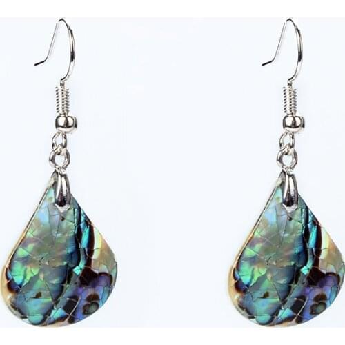New Fashion Jewelry Women Natural Abalone Shell Art Dangle Earrings Handmade Personalized Jewelry Splice Earring