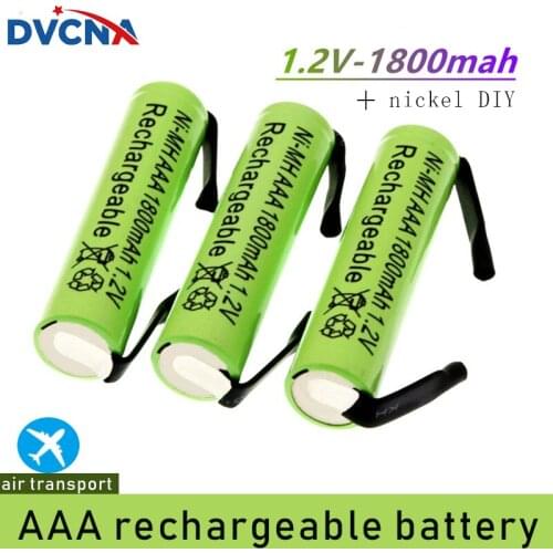New Ni-Mh 1.2V AAA rechargeable battery, 1800mah,with soldering pads for Philips Braun electric shaver,razor and toothbrush