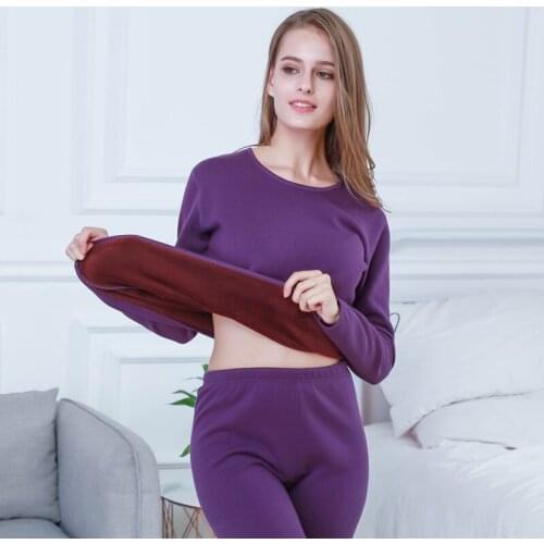 Winter New Pajamas Men and Women Underwear Cotton Suit Round Neck Women Sleepwear Warm Two-Sided Wear Loungewear