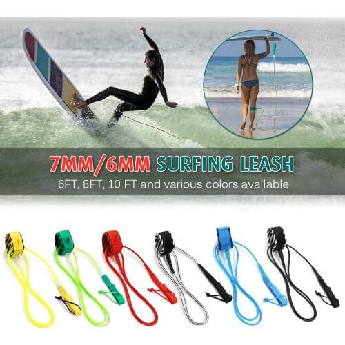6FT Hoge kwaliteit Paddle Leash Surf Leash Surfboard Leash Glad Steel Swivel Surfen Been Touw Gladde Stalen Paddle board Leash