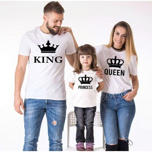 King Queen Princess Family Shirts Father Mother Baby Clothes Queen Mother and Daughter Clothes family matching clothes