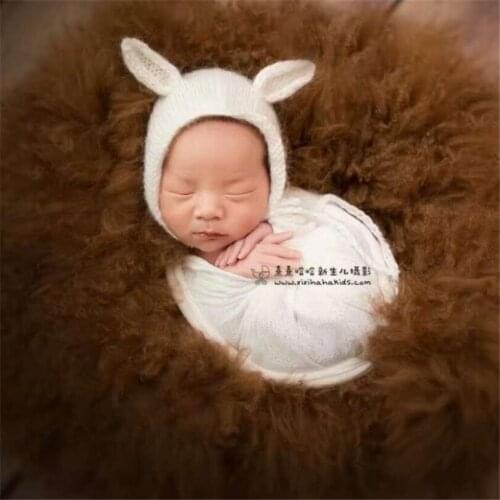 Blown Wool Curly Blanket Newborn Blanket Layer Backdrop Baby Photography Prop Felted Wool Layer