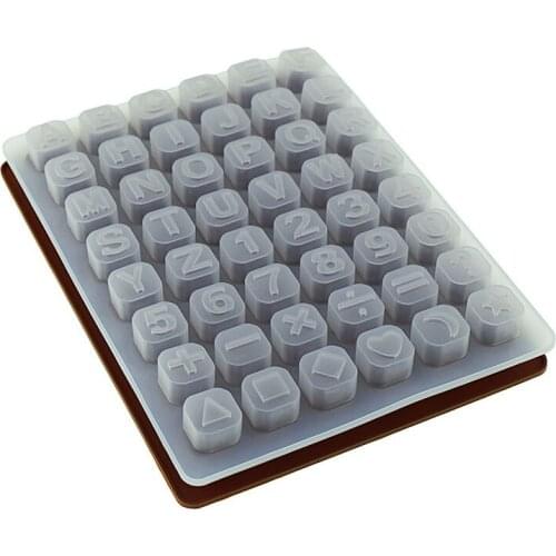 Silicone Letter Number Mold 48 Cells Soft Candy Chocolate Baking Cube Molds Multifunctional Baking Pan for Cake Decor GQ
