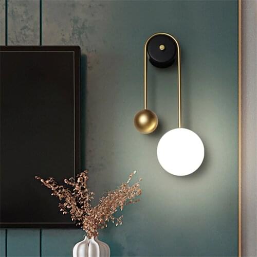 Kobuc Golden Copper Lamp Nordic Style Bedside Wall Sconce 15W Creative Wall LED 3 Light Dim for TV Background Aisle Hotel Study