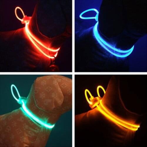 LED Night Flashing Luminous Dog Collars Pet Outdoor Walking Accessory LED Safe Adjustable Illuminated Dog Collar