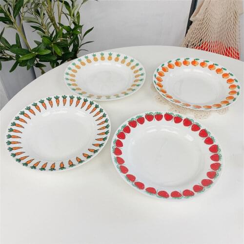 Nordic Bone China Fruit Breakfast Plate Strawberry Carrot Orange Ceramic Home Dining Plate Dish Plate Cake Dessert Plate