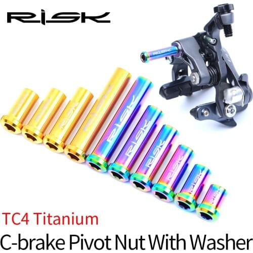 RISK Road Bike Bicycle Front Rear Brake Caliper C-brake Pivot Nut Fixing Screw Bolt With Washer Titanium M6 x10/15/20/25/30/40mm