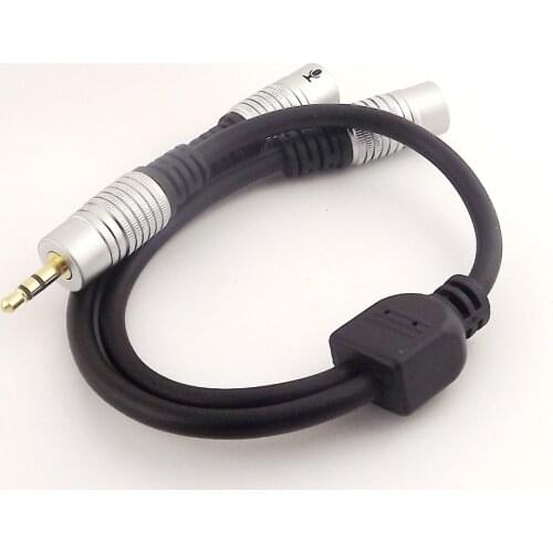 1pc 3.5mm Male 3 Pole Stereo to 2xFemale Extension Headphone Splitter Audio Cable 30cm