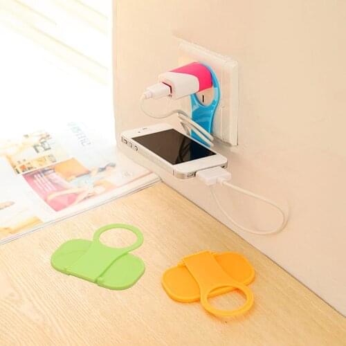 Charger Cable Storage Foldable Universal Charging Rack Hang Holder Mobile Phone Wall Plug Socket for Charger Phone Holder