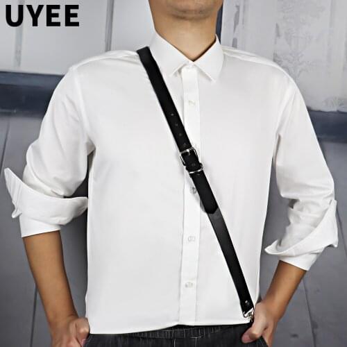 UYEE Leather Male Chest Harness Body Bondage Slave Fetish Restraints Straps Belts Erotic Lingerie Gay Adult Toys Club Costumes