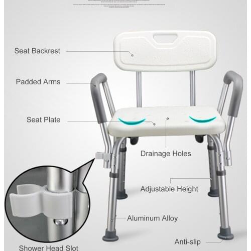 Bathroom Shower Bench Anti-slip Bath Chair Shower Tub Stool Bathroom Furniture Safety Seat for Elderly Pregnant Disabled