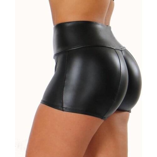 Yezw Women's Leather Shorts