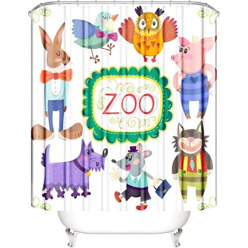 Anime bathroom curtain zoon owl printing children bath curtain kids shower curtain