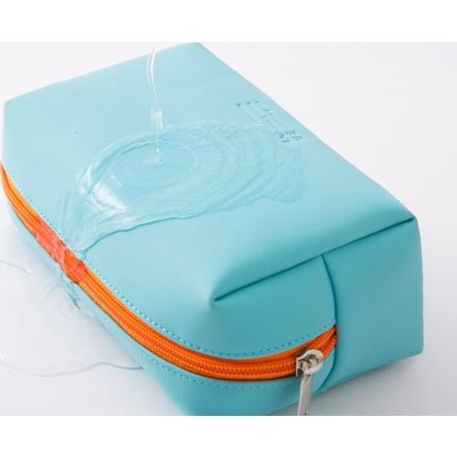 Women Pu Leather Cosmetic Bag Cute Candy Colors Girls Coin Storage Case Toiletry Organizer Box Makeup Bags