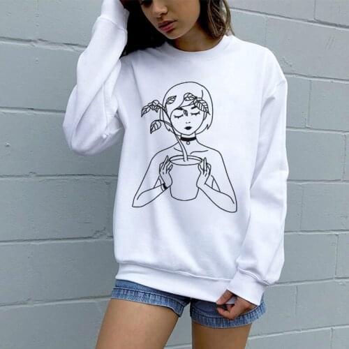 2019 Autumn And Winter Hoodies Women Harajuku Fashion Anime Sketch Printing Aesthetic Female Sweatshirt Gothic Hoodies Clothes
