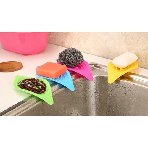 1PC Anti-slip Kitchen Organizer Drain Sink Cleaning Sponge Soap Box Rack Shelf Storage Rangement Cuisine Prateleira OK 0959