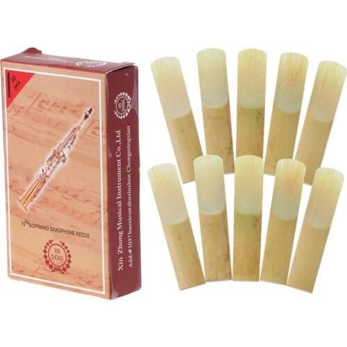 10pcs Bb Soprano Saxophone Reed Strength 2.5 Bamboo Sax Woodwind Instrument Part
